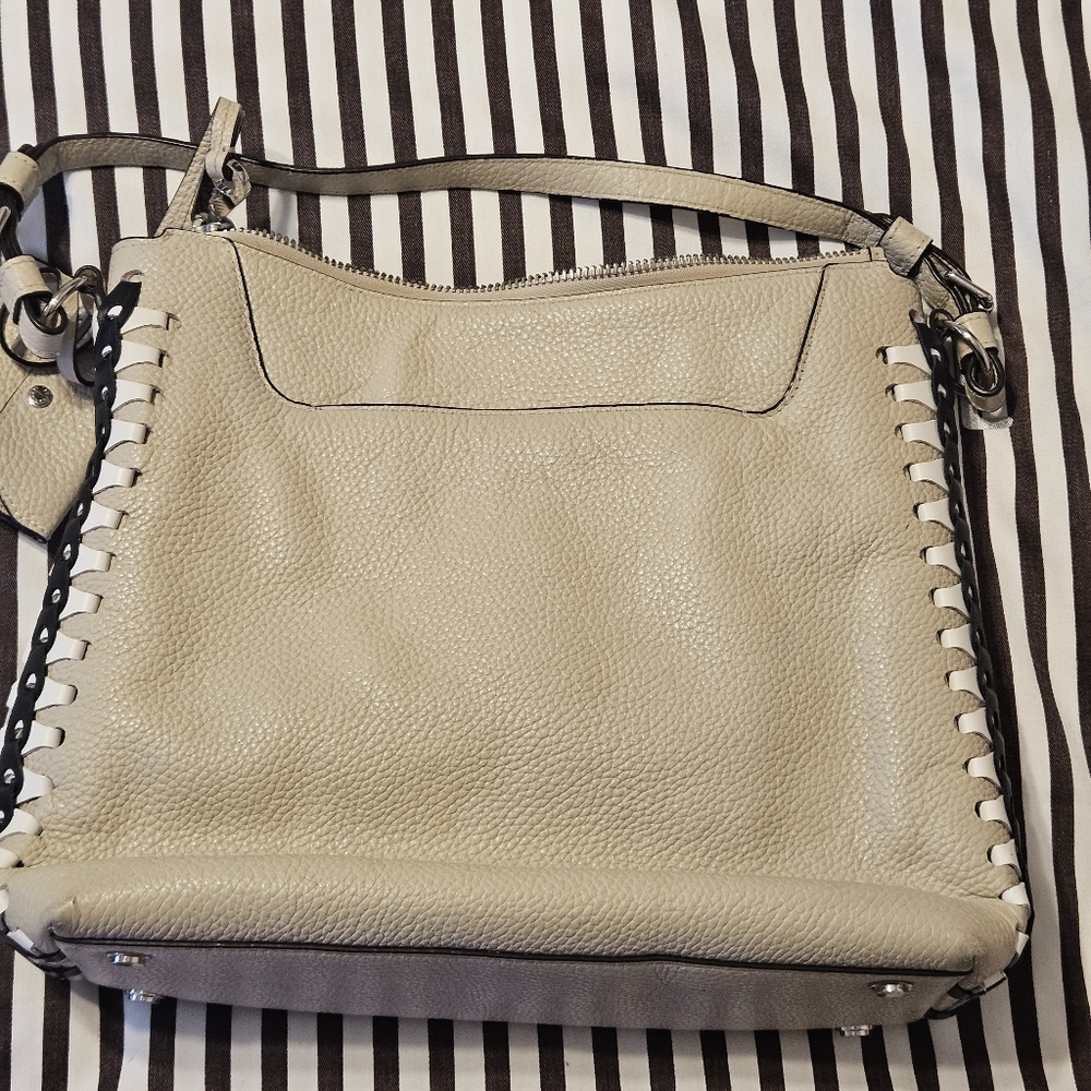 Henri Bendel Noho Laced Gusset Convertible Hobo Bag Leather GUC - Picture 13 of 16